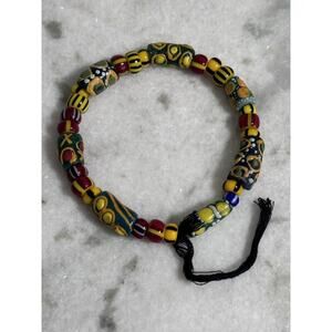 Vintage Colorful African Trade Beads Bracelet 2.5in